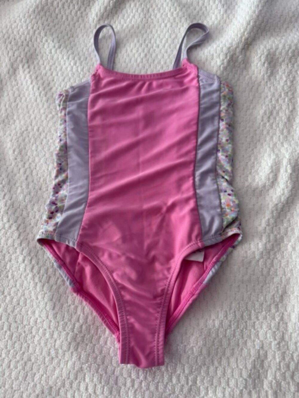 Eddie Bauer Kids Swimsuit & Hooded Cover Up Set Pink Girls Sz 5 EUC